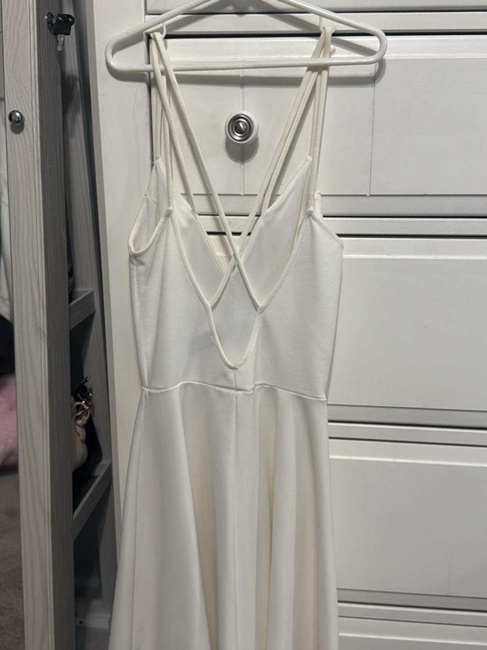 Women's Cream Strappy Slip Dress